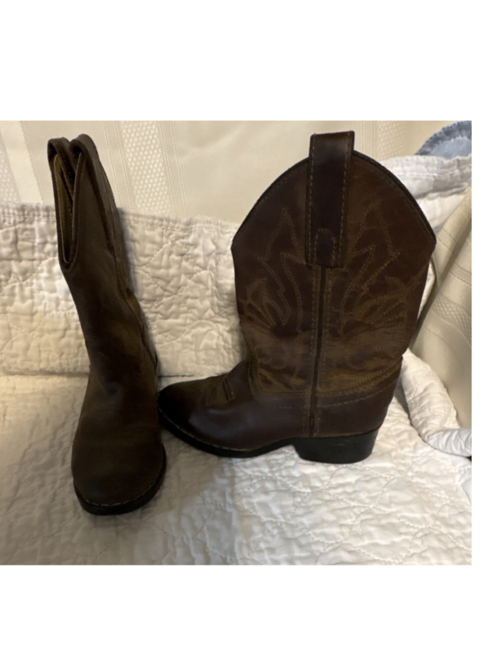 Masterson Boot Co. Western Brown Leather Boots Size 9.5 D RB2000C BOYS